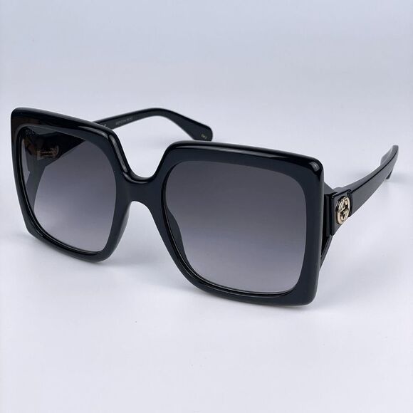 NEW Gucci GG0876S 001 Black Gray Gradient Oversized Women Sunglasses